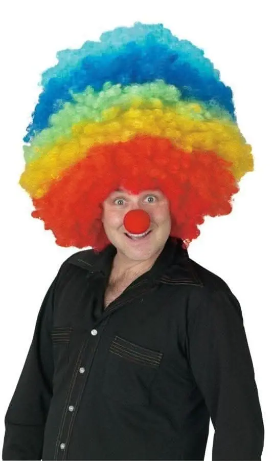 "Clown - Rainbow Afro" Mega Halloween Wig 1