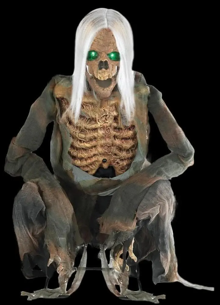 "Crouching Bones" Electric Animated Skeleton Halloween Prop 1