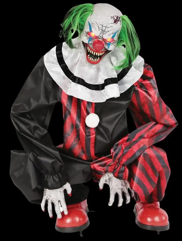 "Crouching Clown Red" Halloween Animatronic Decoration 1