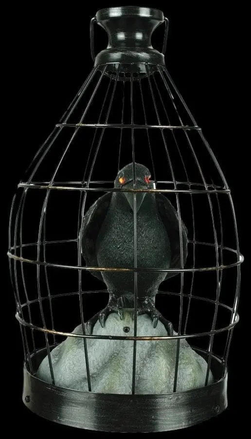 "Crow In Cage" Animated Halloween Prop 1