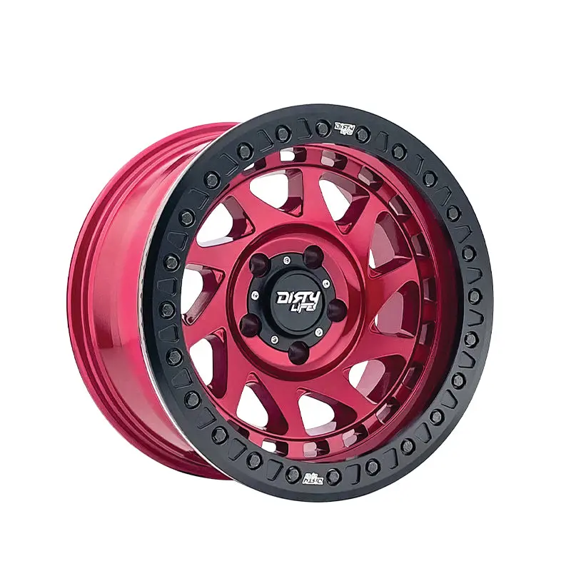 Dirty Life Enigma Race 17X9 6-135 87.1 Hub -38 Offset Red Wheel Rim 1