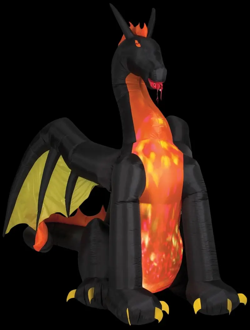 "Dragon With Projection And Fire" Air-Blown Inflatable Halloween Decoration 1