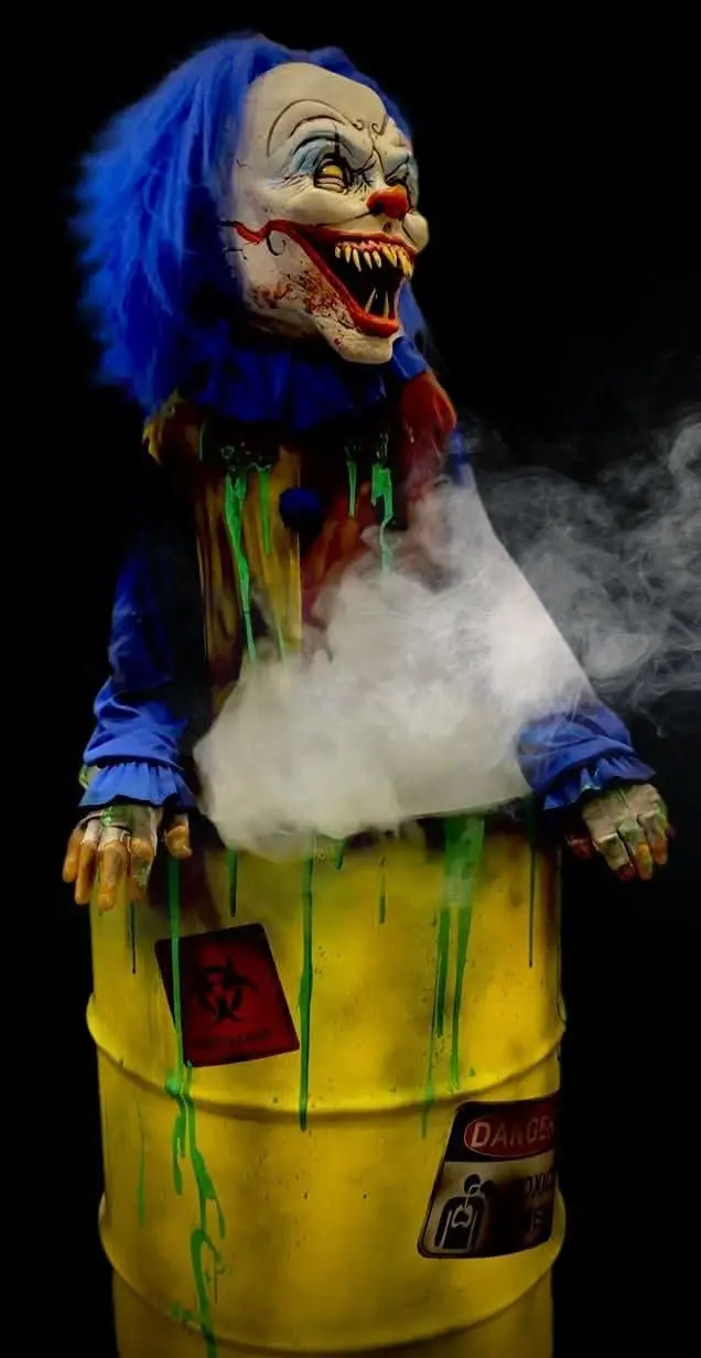 Evil Clown Barrel Fright Scare Animatronic 1