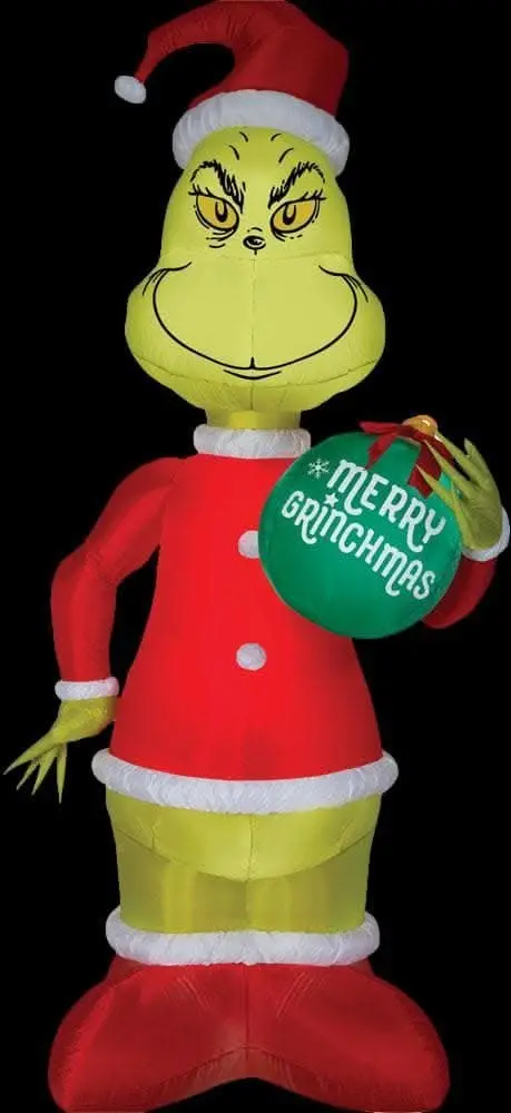 Giant Airblown Grinch With Ornament 1