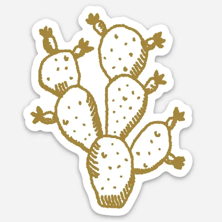 Golden Cactus Sticker 1