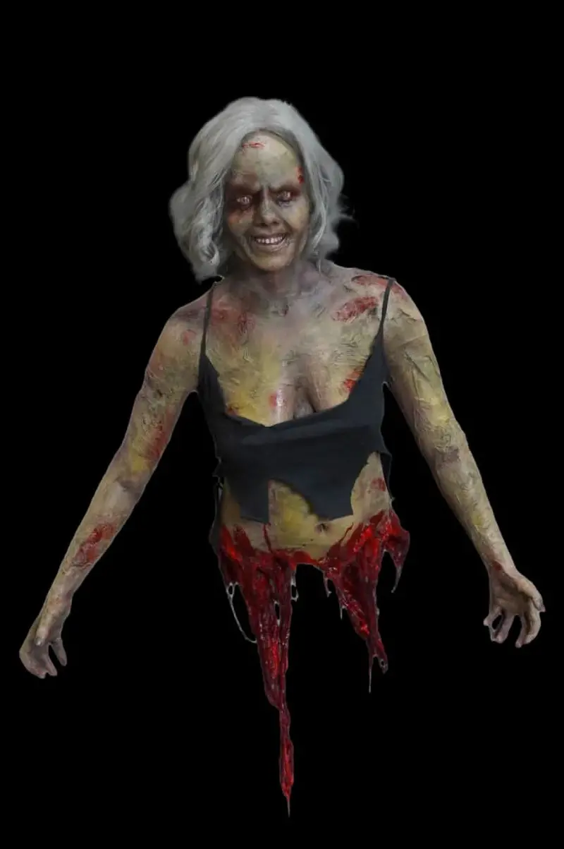 Hanging Zombie Kristina Meat Halloween Prop 1