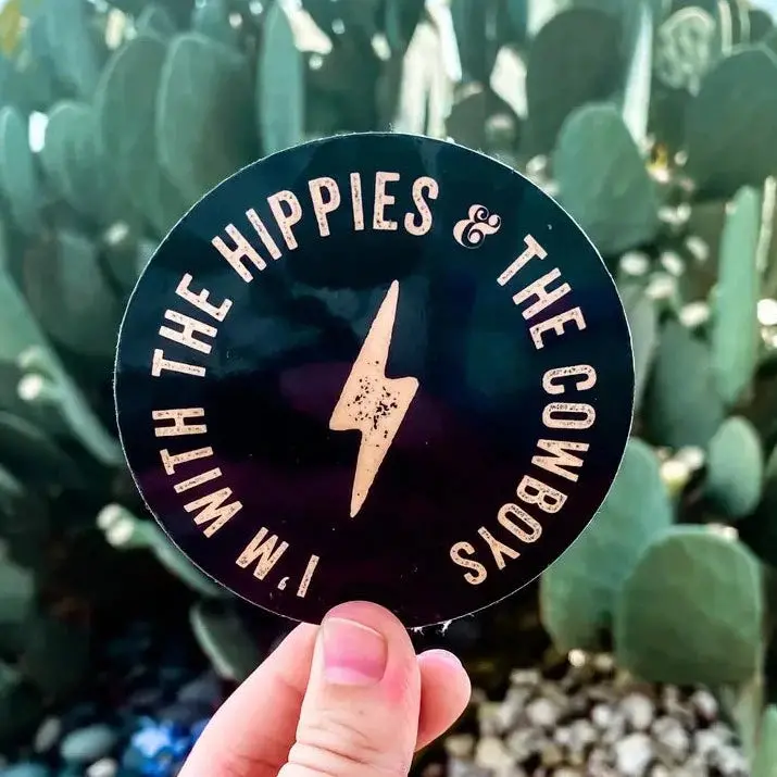 Hippies And Cowboys Sticker 1