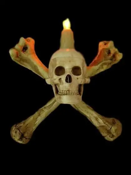 "Humerus Bone Wall Sconce With 3 Inch Skull" Haunted House Lighting 1
