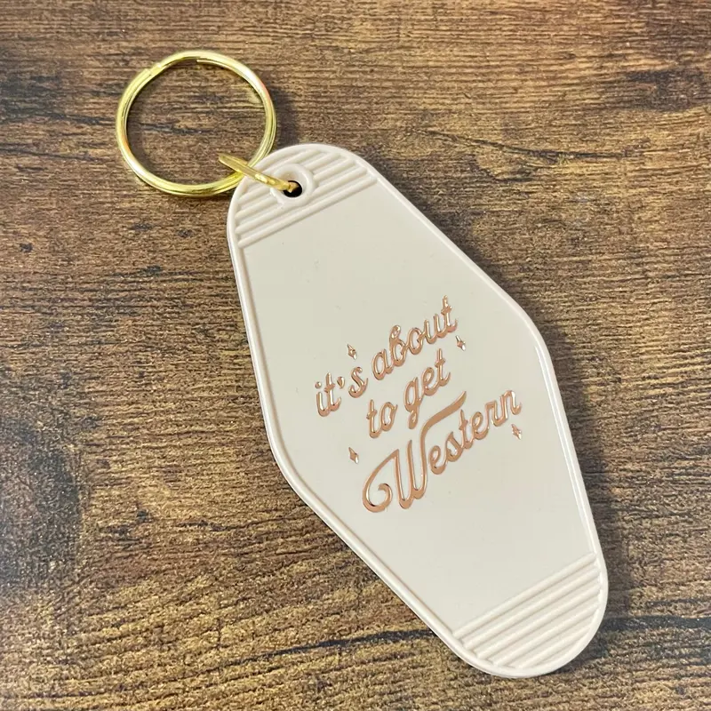 It's About To Get Western Motel Key Chain 1