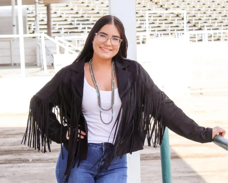 Jessie Black Fringe Jacket 1