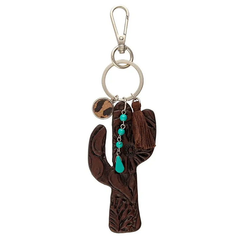 Leather Cactus Keychain 1