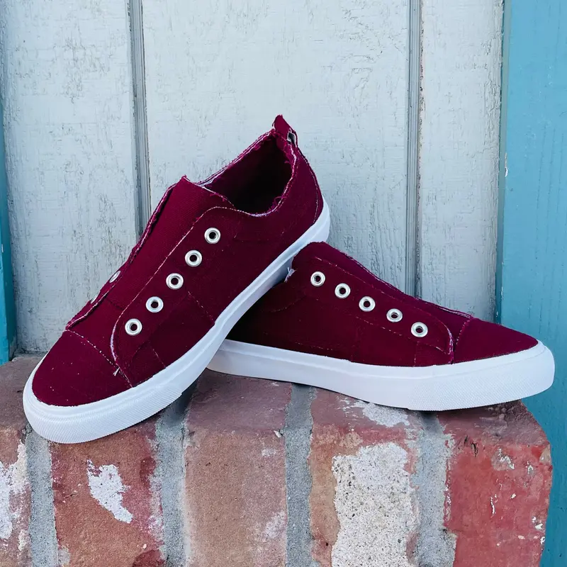 Maroon Mondays Canvas Shoe 1