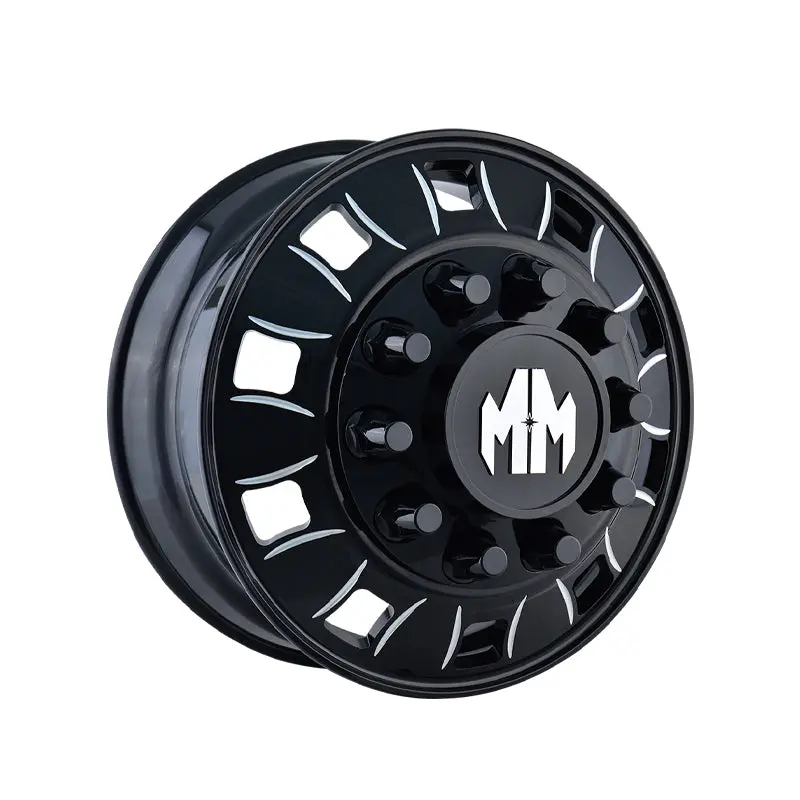 Mayhem Bigrig 24.5X8.25 10X285.75 220.1 Hub 168 Offset Rear Black/Milled Spokes Wheel Rim 1