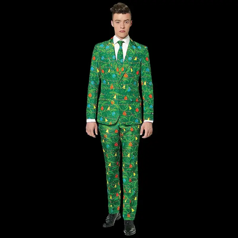 Men’S Green Christmas Tree Suit 1