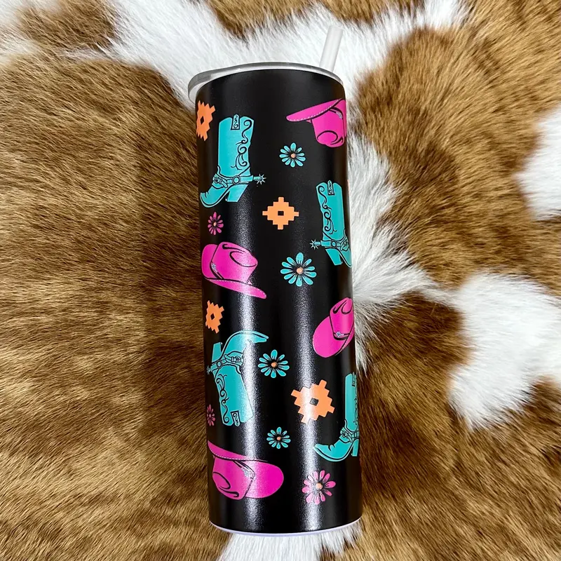 Neon Cowgirl Tumbler 1