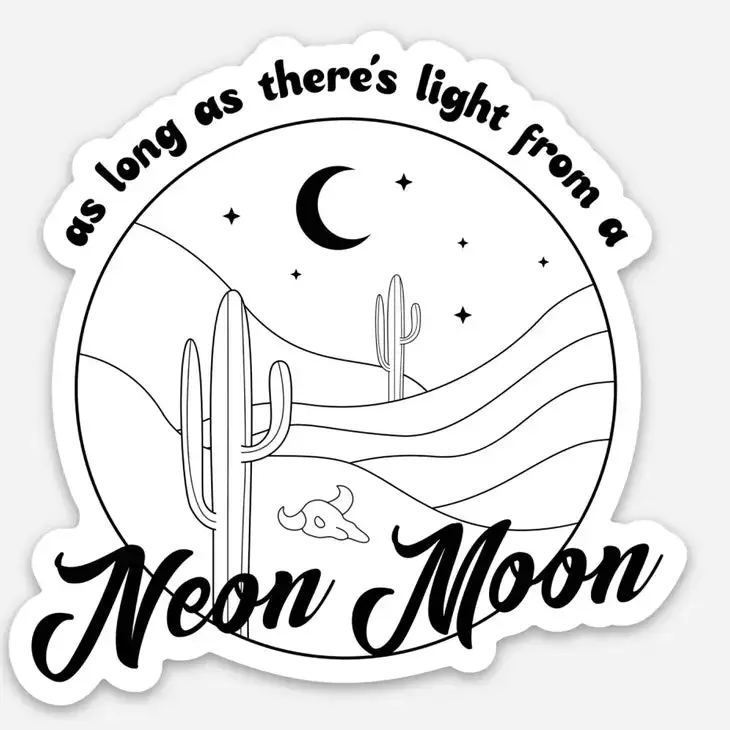 Neon Moon Sticker 1