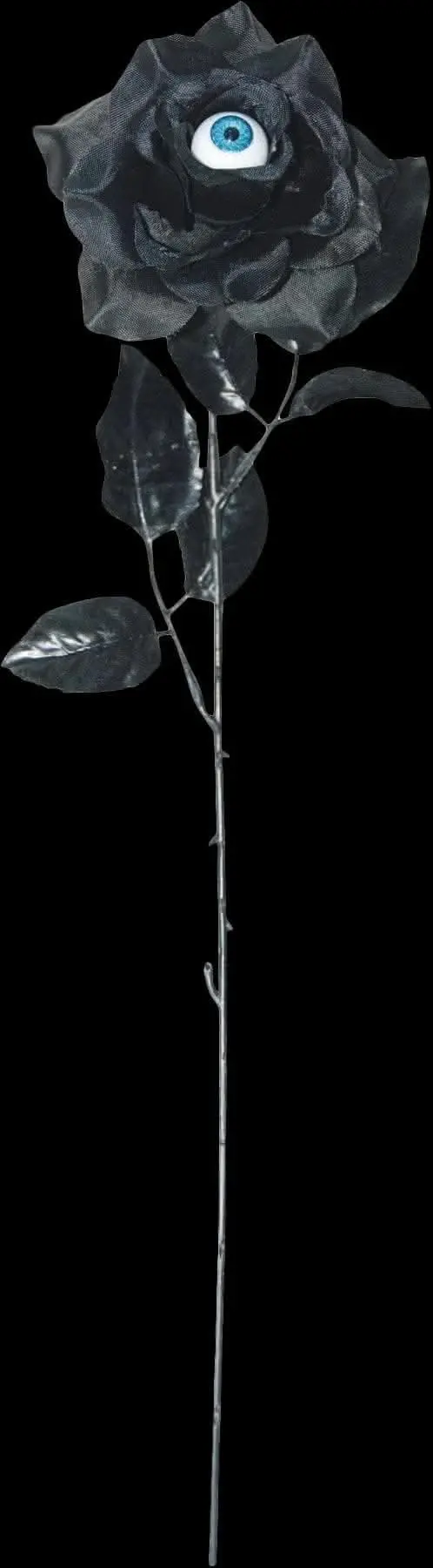 "One Dozen Black Roses With Eyes" Halloween Accessory Prop 1