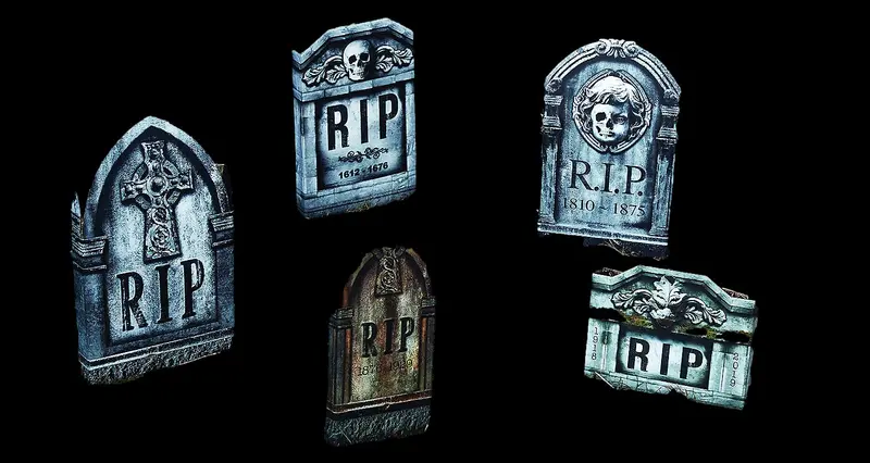 Photo-Realistic Tombstone Halloween Decorations Set 1
