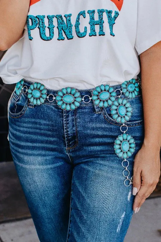 Plus Turquoise Concho Chain Belt 1