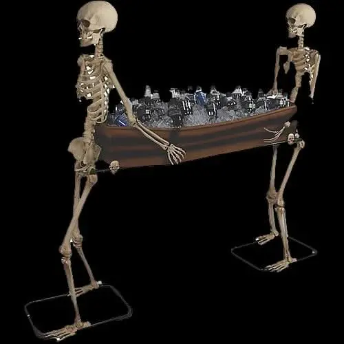 Poseable Skeletons Carrying Coffin Halloween Decoration 1