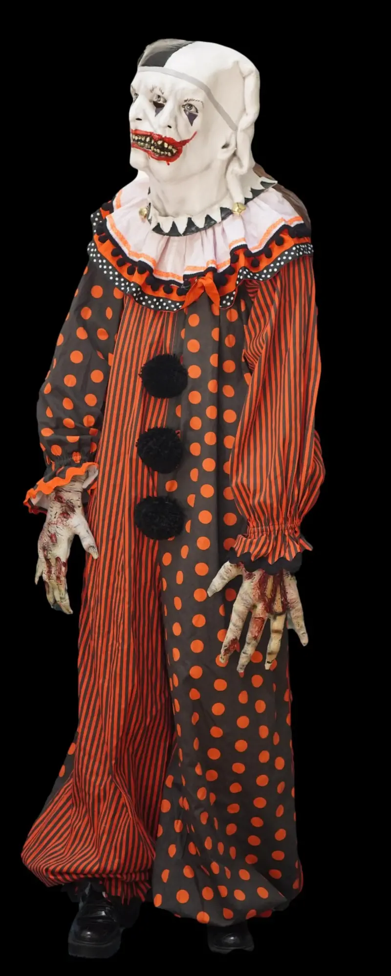 "Professional Movie Clown Suit In Orange" Costume 1