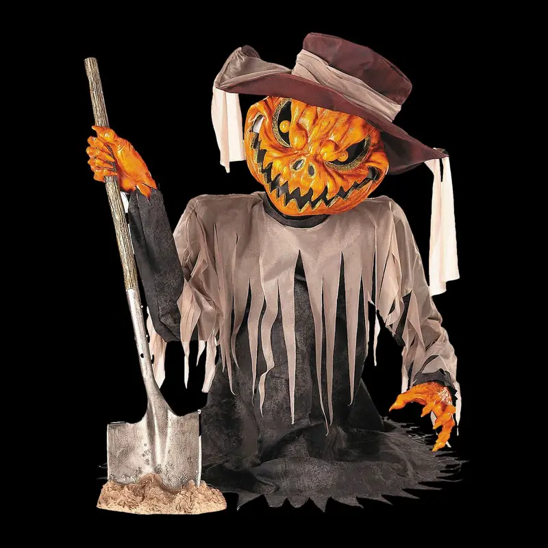 Pumpkin Head Scarecrow Halloween Animatronic Decoration 1