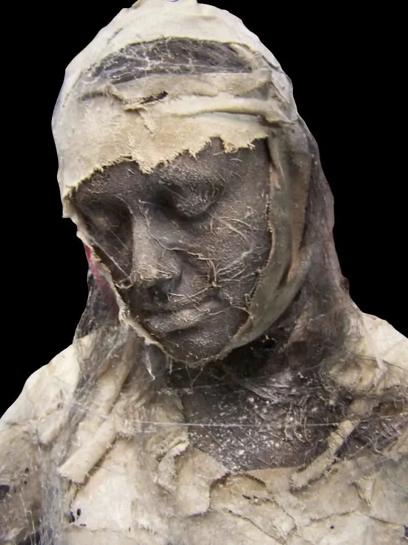 "Queen Nefertiti Mummy Standing Body" Professional Full Body Halloween Prop 1
