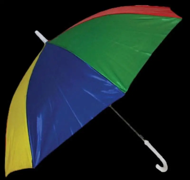 "Rainbow Clown Umbrella - 24 Inch" Halloween Costume Accessory 1