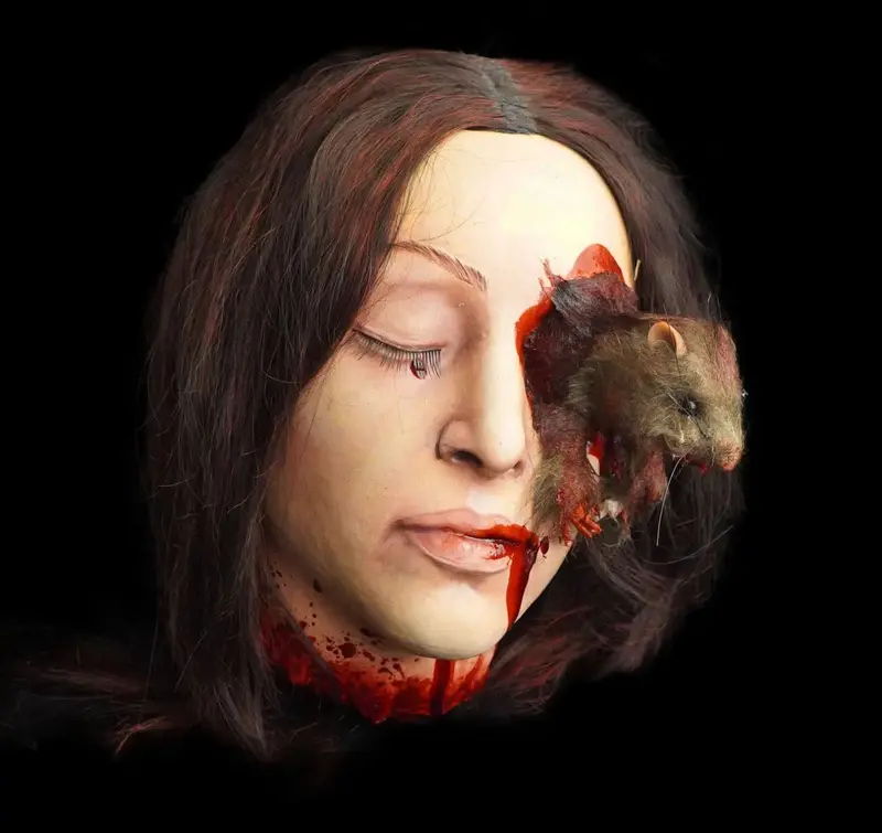 "Rat Girl Head" Bloody Halloween Prop 1