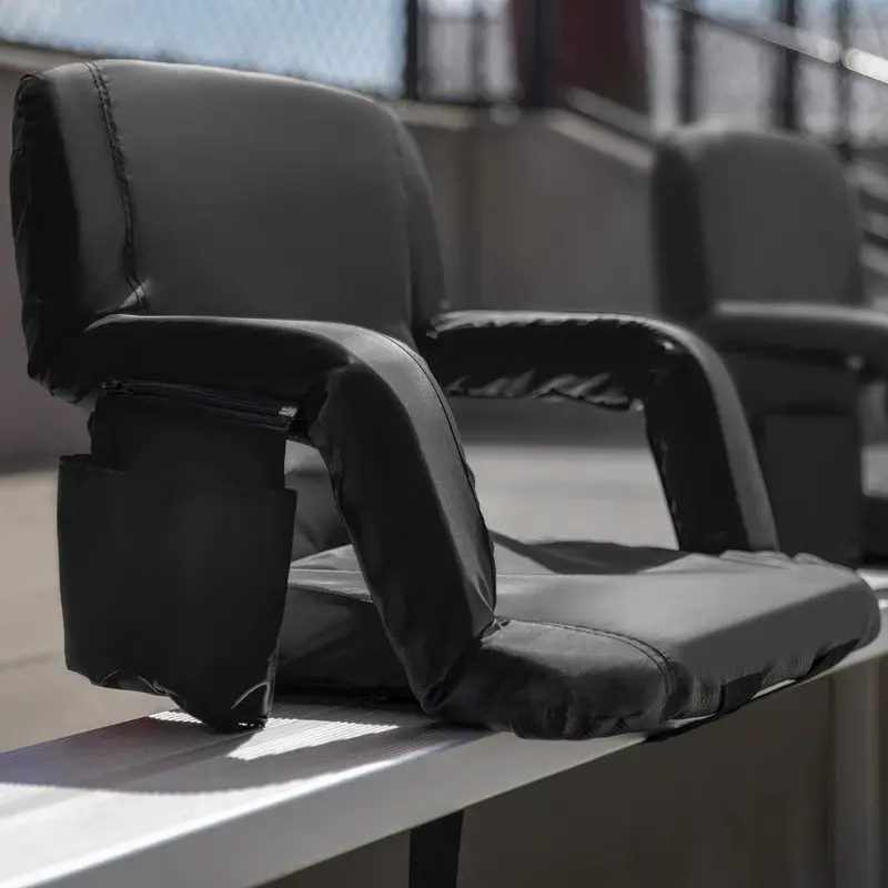 Reclining Backpack Padded Stadium Chairs-Armrests & Storge Pockets 1