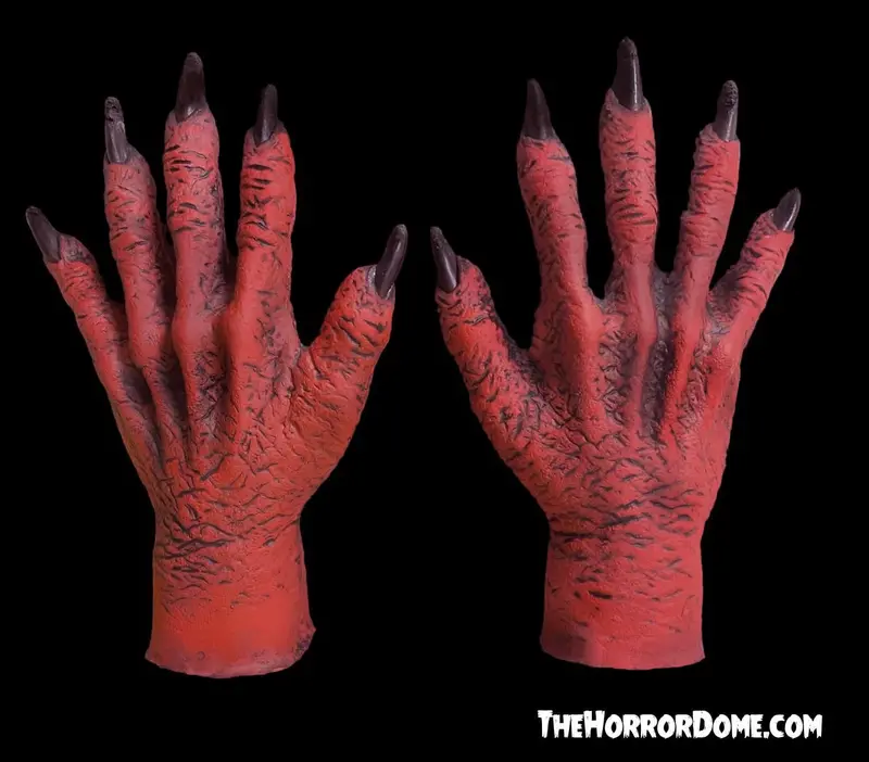 Red Demon Hands" Halloween Costume Accessory 1