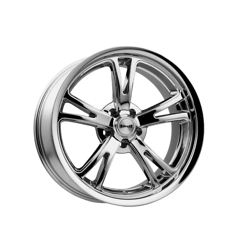 Ridler 606 17X8 5-120.65 83.82 Hub 0 Offset Chrome Wheel Rim 1