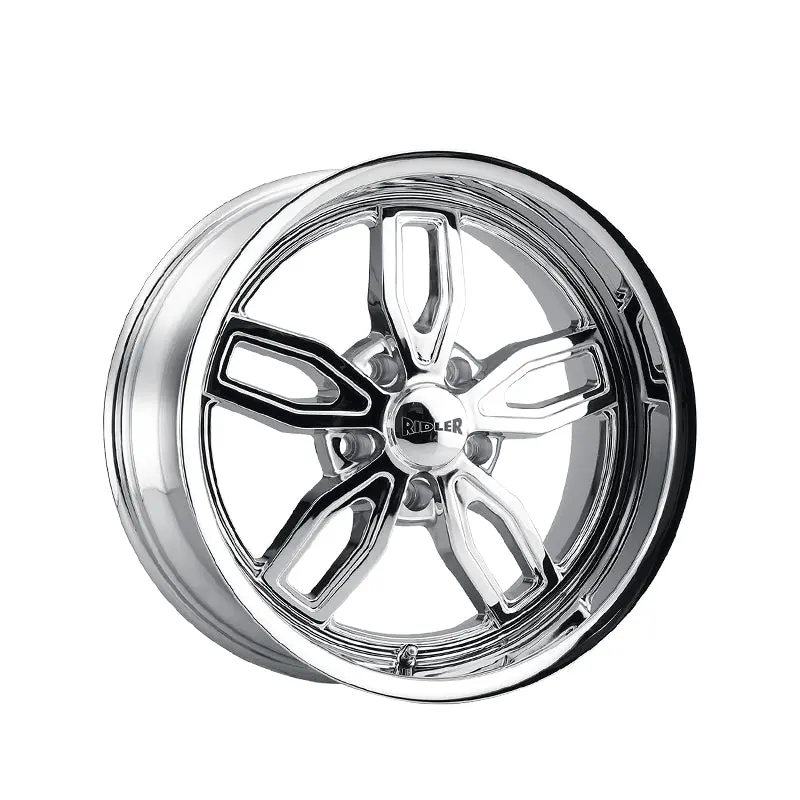 Ridler 608 18X8 5-114.3 72.62 Hub 0 Offset Chrome Wheel Rim 1