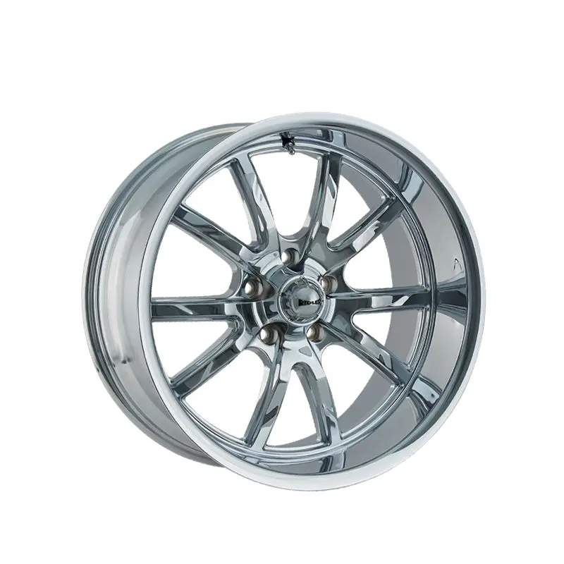 Ridler 650 18X8 5-127 83.82 Hub 0 Offset Chrome Wheel Rim 1