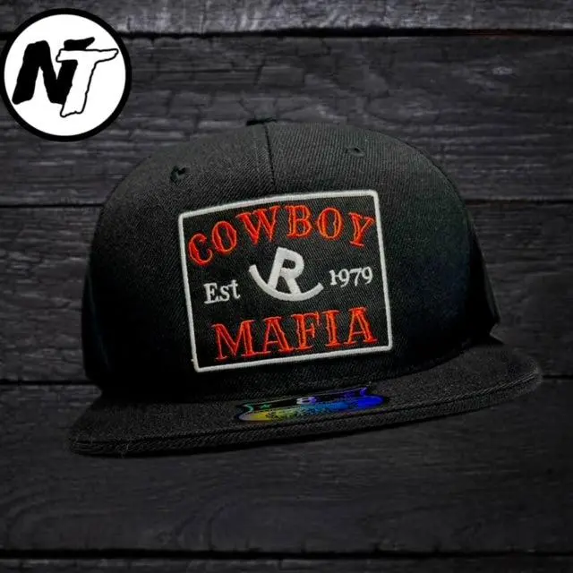 Rip- Black Flat Bill Fitted Size 8 And 8 1/4 Hats 1
