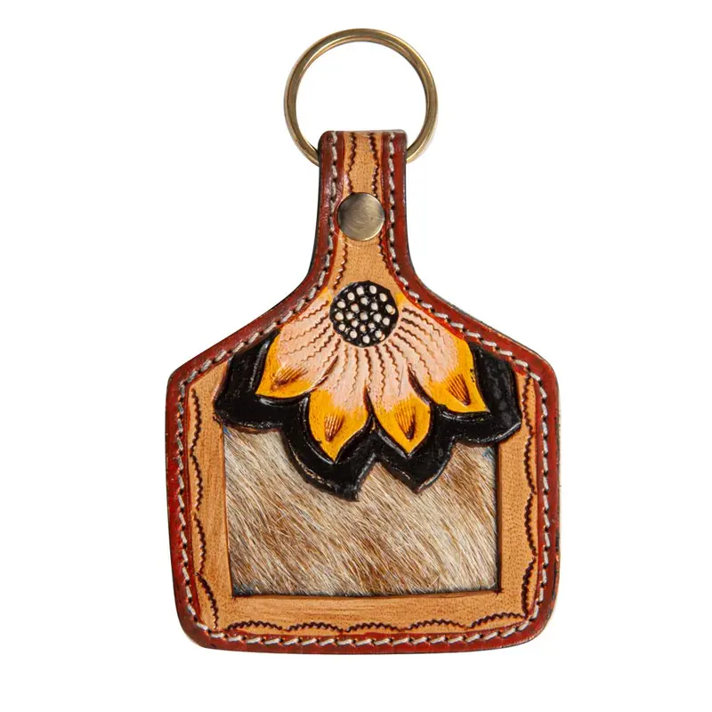 Rising Sun Cow Tag Key Fob 1