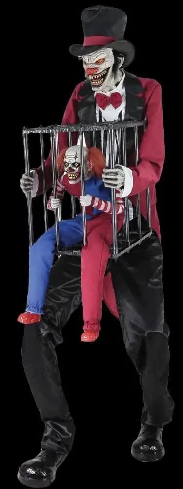 "Rotten Ringmaster With Clown" Halloween Animatronic Decoration 1