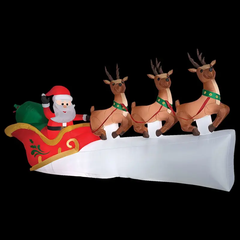 Santa In Sleigh Scene 68" Inflatable Christmas Outdoor Yard Decor 1