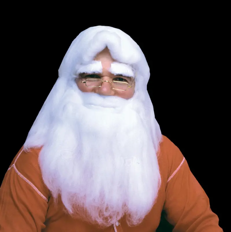 "Santa Wig And Beard - Cotton" Christmas Costume Accessory 1