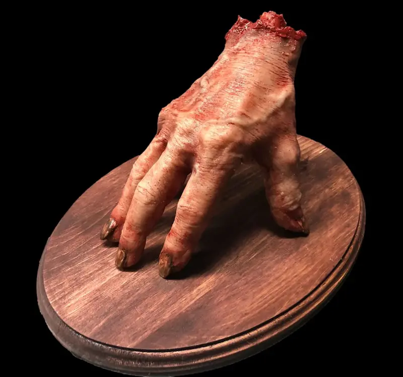 "Severed Evil Hand - Silicone" Human Body Part Halloween Prop 1