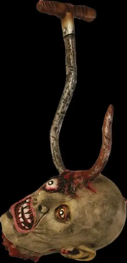 "Severed Ghoul Head On A Hook" Halloween Prop 1