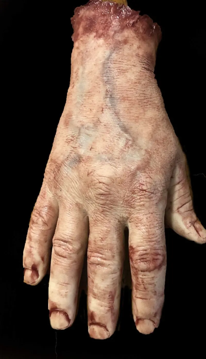"Severed Male Hand - Silicone" Human Body Part Halloween Prop 1