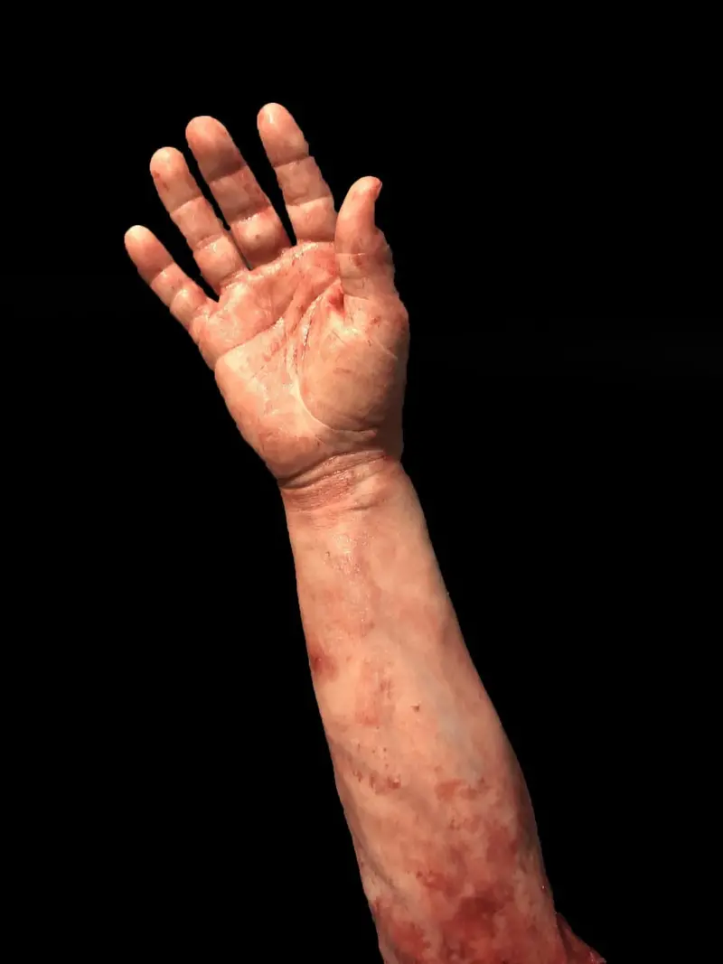 "Severed Male Right Arm - Silicone" Human Body Part Halloween Prop 1