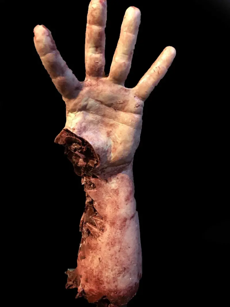"Shark Bite Silicone Arm" Bloody Body Part Prop 1