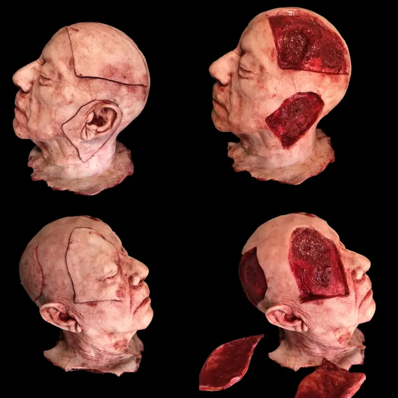 "Silicone Severed Head With Magnetics" Gory Halloween Prop 1