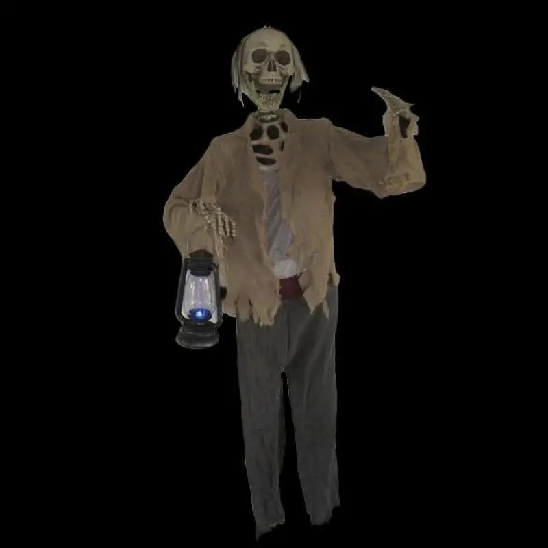 "Skeleton With Light Up Lantern" Hanging Halloween Prop - 60 Inch 1