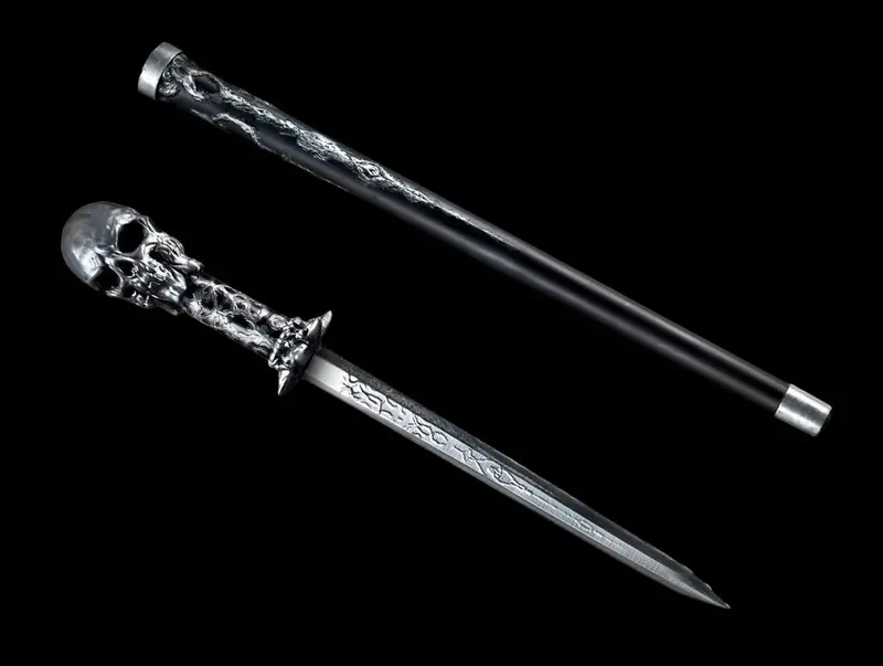 "Skull Cane Sword" Horror Weapon Halloween Prop 1