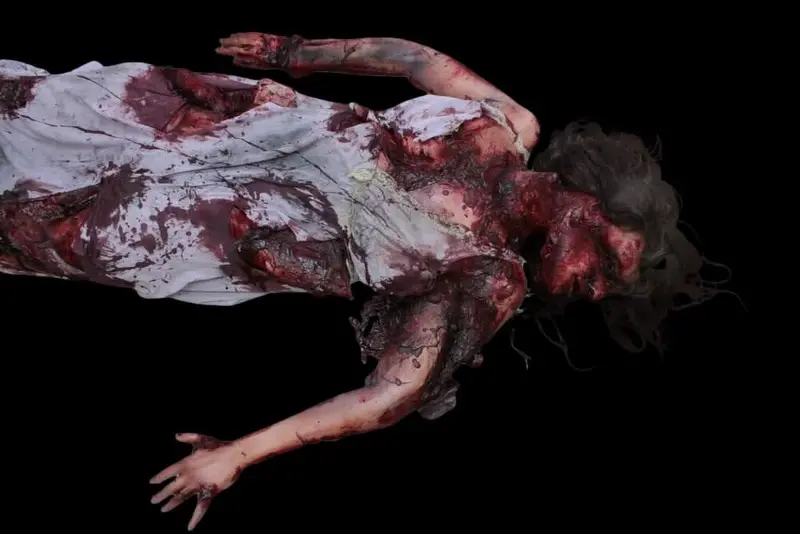 Smashed Meredith Body Gory Halloween Prop 1
