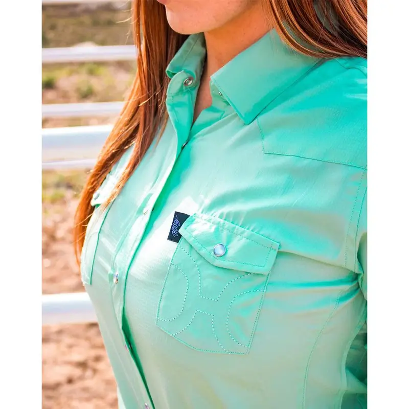 Sol Sea Foam Ladies Pearl Snap 4