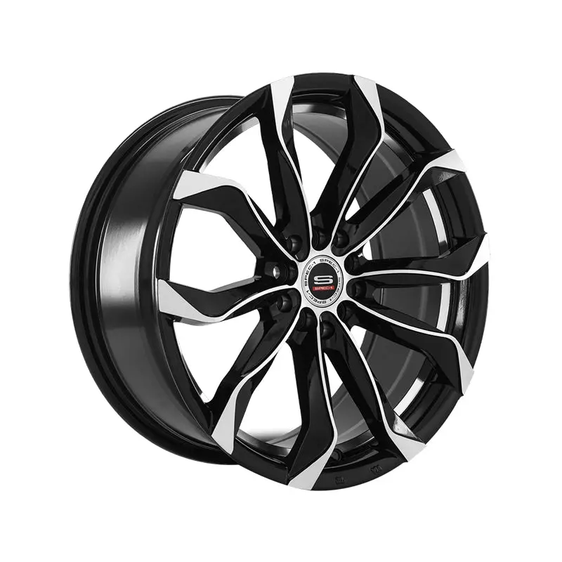 Spec-1 Sp-44 Gloss Black & Machined 18X8.5 4X100/4X114.3 73.1 Hub 40 Offset Black Wheel Rim 1